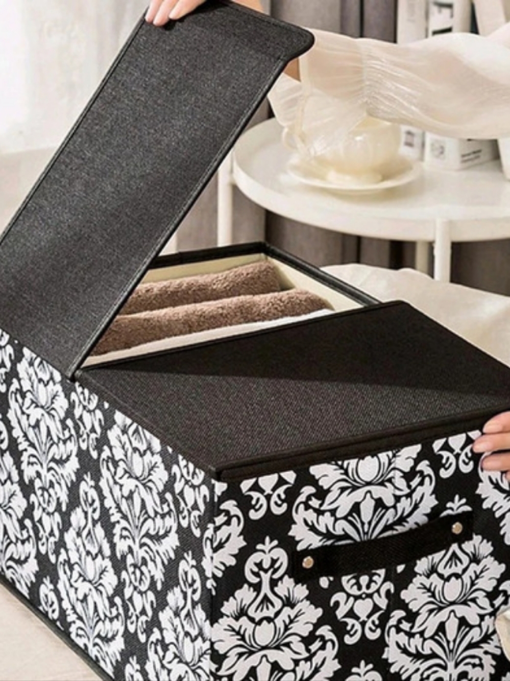 Black & White Floral Storage Box